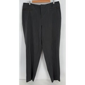 Avenue Womens Average Charcoal Gray Heathered Straight Leg Dress Pants Sz 16